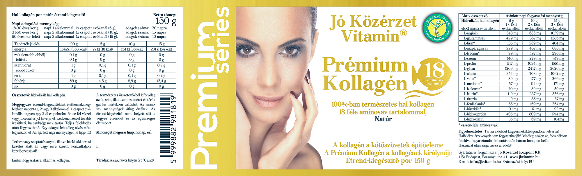 Premium Series Prémium Kollagén Natúr címke